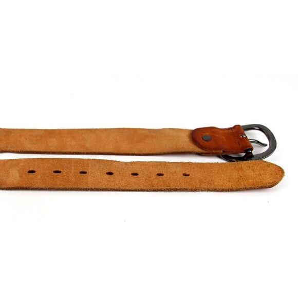 TAN BROWN GENUINE LEATHER 1 3/8"Wd STUDDED CASUAL DRESS WOMEN'S BELT Sz M (E32 - Picture 12 of 12